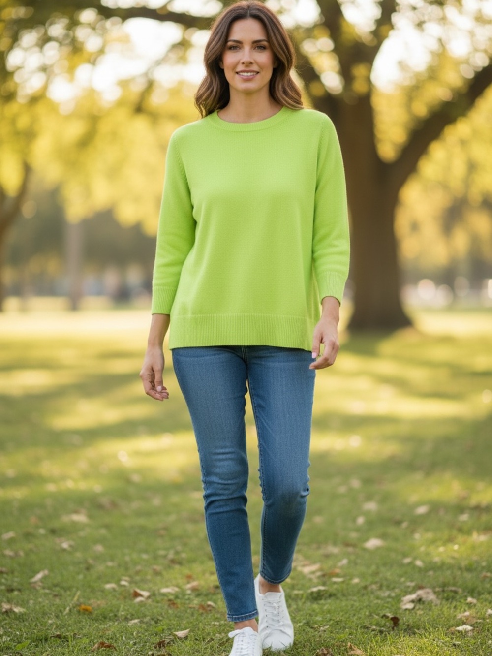 Joseph A Neon Lime Crewneck Sweater